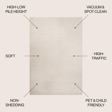 Aarhus Minimalist Scandi Striped Area Rug